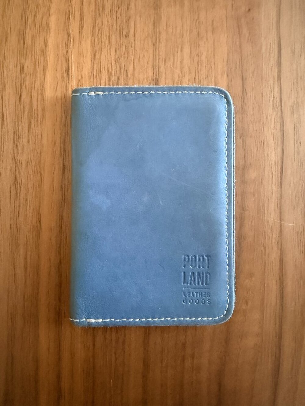 Portland Leather Goods Modern Passport Holder Blue GUC